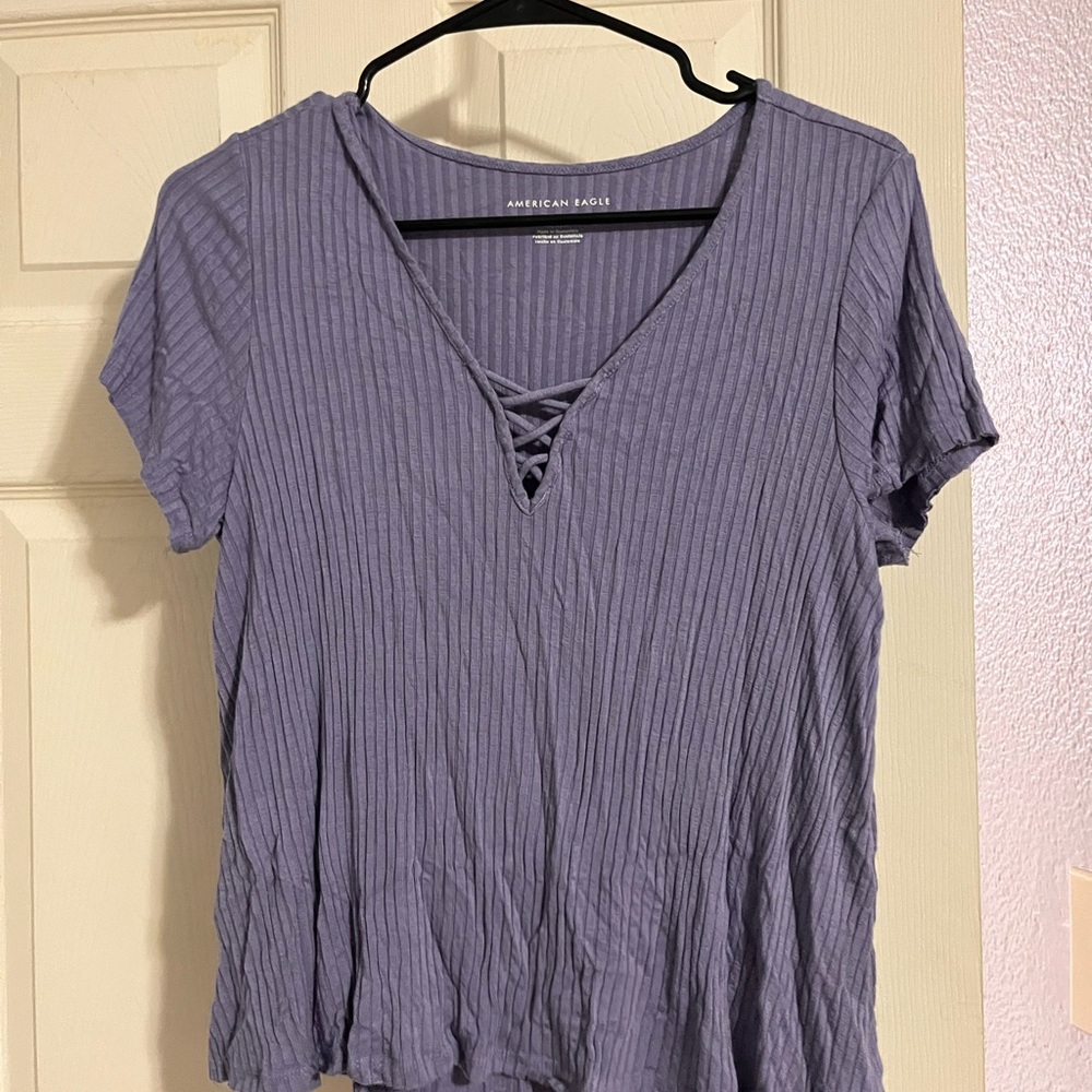 American Eagle Outfitters Lavender Short Sleeve Top